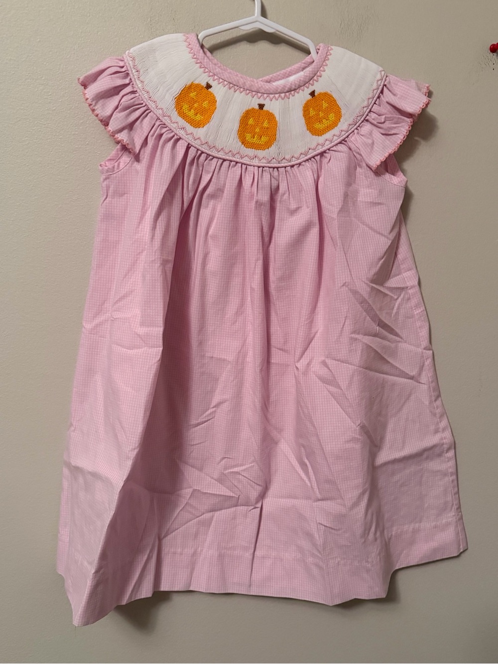 Stitchy Fish Pink Pumpkin Smock Dress